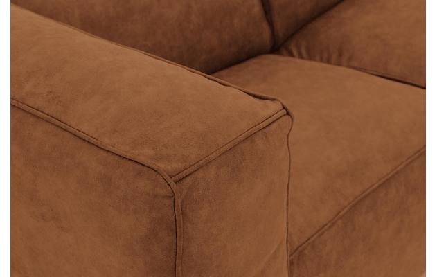 Goossens loungebank calvin bruin micro leer - 8190319-633-09