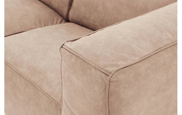 Goossens loungebank calvin beige micro leer - 8190319-637-09-gespiegeld