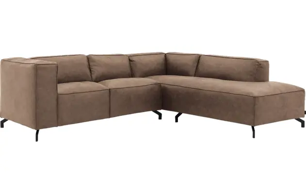 Goossens hoeksalon calvin bruin micro leer - 8190320-627-02-gespiegeld