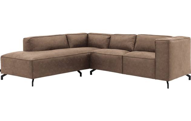 Goossens hoeksalon calvin bruin micro leer - 8190320-627-02