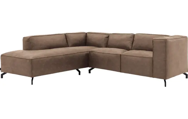 Goossens hoeksalon calvin bruin micro leer - 8190320-627-02