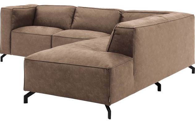 Goossens hoeksalon calvin bruin micro leer - 8190320-627-03-gespiegeld