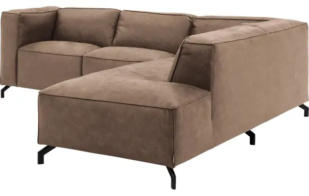 Goossens hoeksalon calvin bruin micro leer - 8190320-627-03-gespiegeld