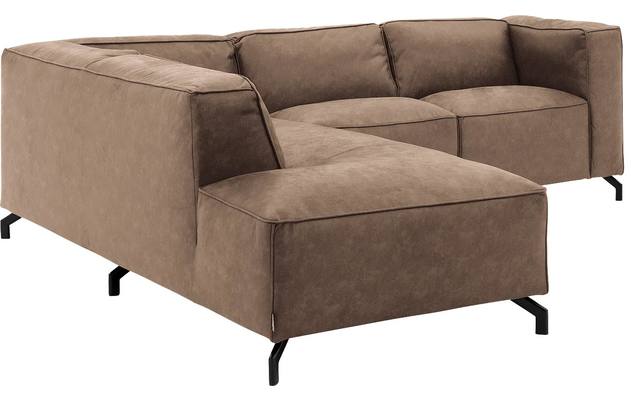 Goossens hoeksalon calvin bruin micro leer - 8190320-627-03