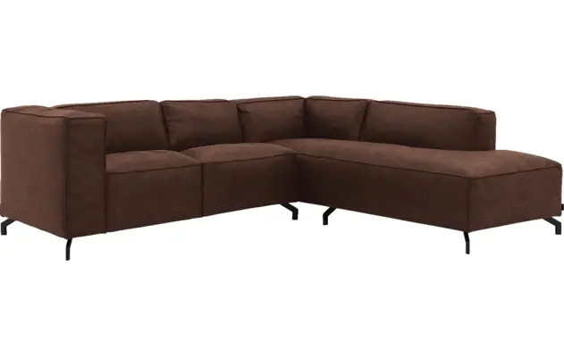 Goossens hoeksalon calvin bruin micro leer - 8190320-631-02-gespiegeld