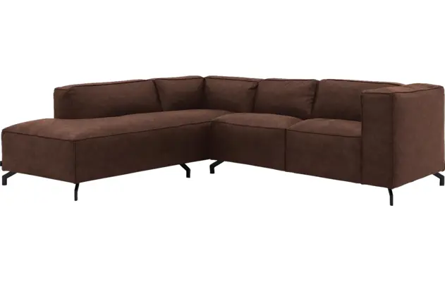 Goossens hoeksalon calvin bruin micro leer - 8190320-631-02