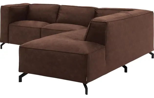 Goossens hoeksalon calvin bruin micro leer - 8190320-631-03-gespiegeld