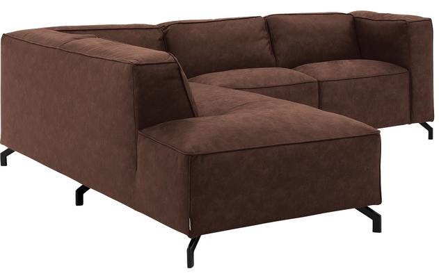 Goossens hoeksalon calvin bruin micro leer - 8190320-631-03
