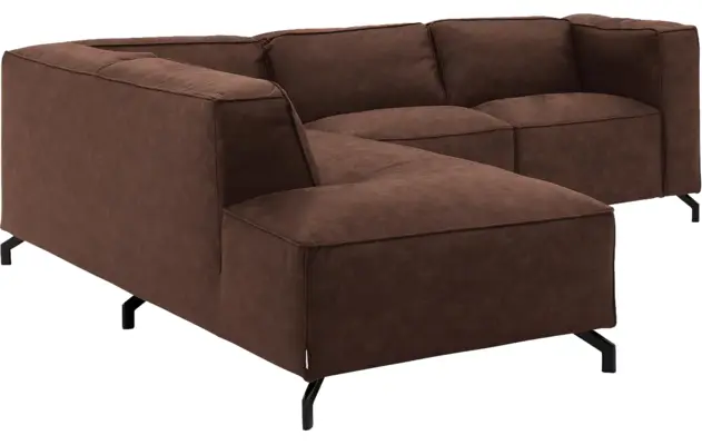 Goossens hoeksalon calvin bruin micro leer - 8190320-631-03
