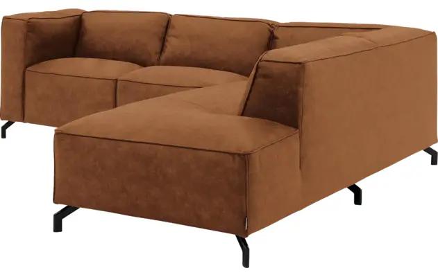 Goossens hoeksalon calvin bruin micro leer - 8190320-633-03-gespiegeld