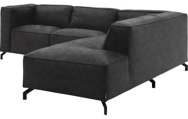 Goossens hoeksalon calvin grijs micro leer - 8190320-634-03-gespiegeld