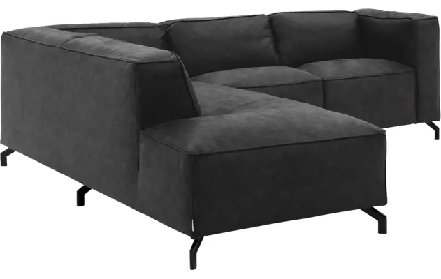 Goossens hoeksalon calvin grijs micro leer - 8190320-634-03