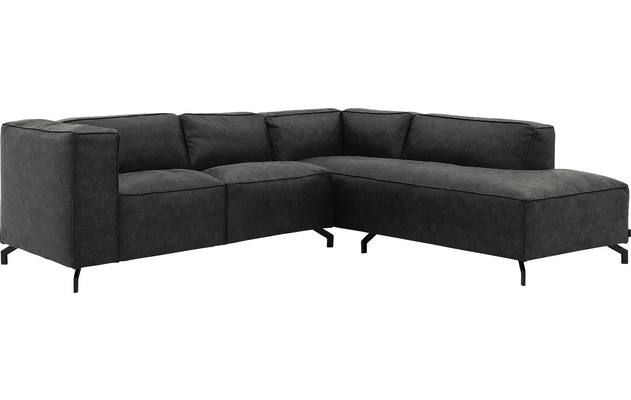 Goossens hoeksalon calvin grijs micro leer - 8190320-635-02-gespiegeld