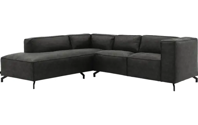Goossens hoeksalon calvin grijs micro leer - 8190320-635-02