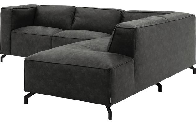 Goossens hoeksalon calvin grijs micro leer - 8190320-635-03-gespiegeld