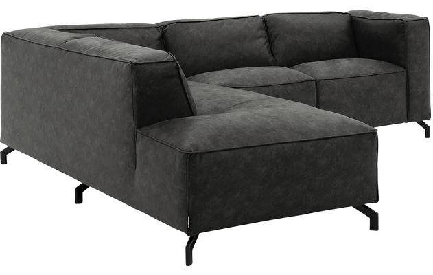 Goossens hoeksalon calvin grijs micro leer - 8190320-635-03