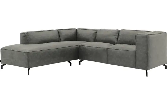 Goossens hoeksalon calvin grijs micro leer - 8190320-636-02