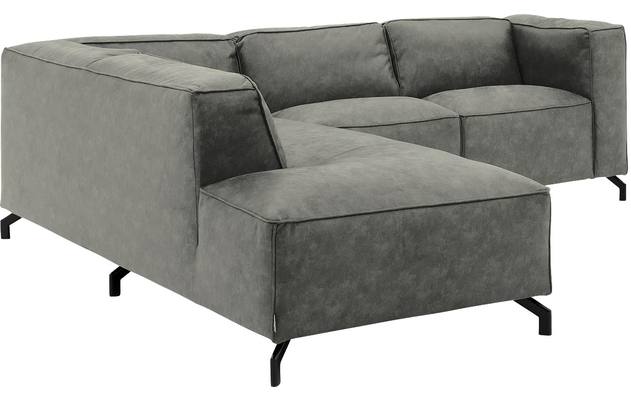 Goossens hoeksalon calvin grijs micro leer - 8190320-636-03