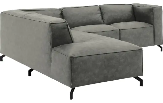 Goossens hoeksalon calvin grijs micro leer - 8190320-636-03