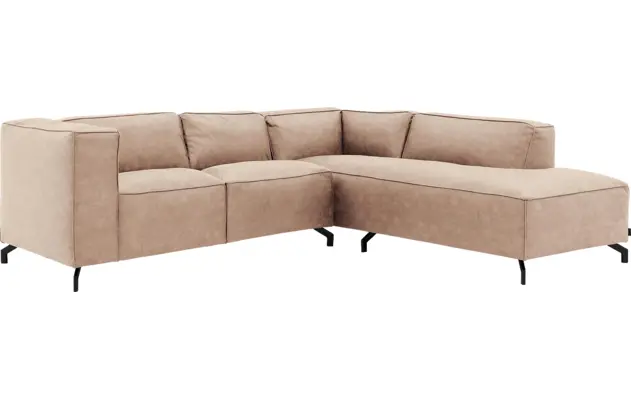 Goossens hoeksalon calvin beige micro leer - 8190320-637-02-gespiegeld