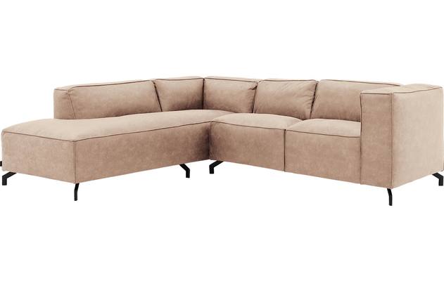 Goossens hoeksalon calvin beige micro leer - 8190320-637-02