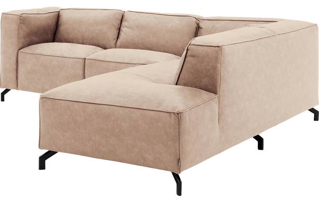 Goossens hoeksalon calvin beige micro leer - 8190320-637-03-gespiegeld