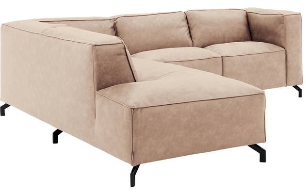 Goossens hoeksalon calvin beige micro leer - 8190320-637-03