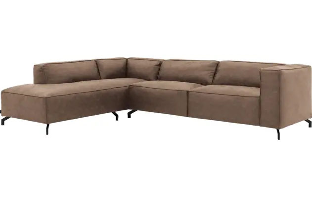 Goossens hoeksalon calvin bruin micro leer - 8190321-627-02