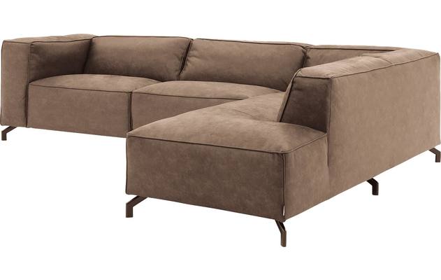 Goossens hoeksalon calvin bruin micro leer - 8190321-627-03-gespiegeld