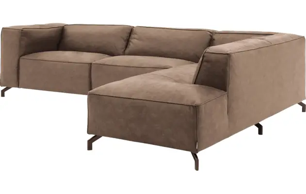 Goossens hoeksalon calvin bruin micro leer - 8190321-627-03-gespiegeld