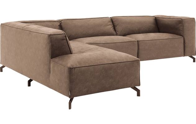 Goossens hoeksalon calvin bruin micro leer - 8190321-627-03