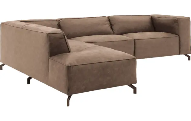 Goossens hoeksalon calvin bruin micro leer - 8190321-627-03
