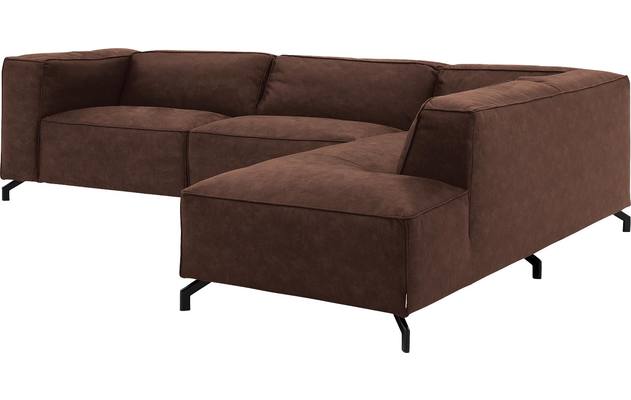 Goossens hoeksalon calvin bruin micro leer - 8190321-631-03-gespiegeld