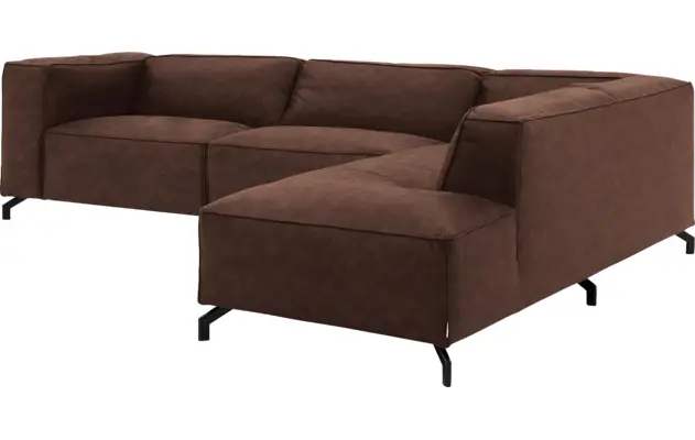 Goossens hoeksalon calvin bruin micro leer - 8190321-631-03-gespiegeld