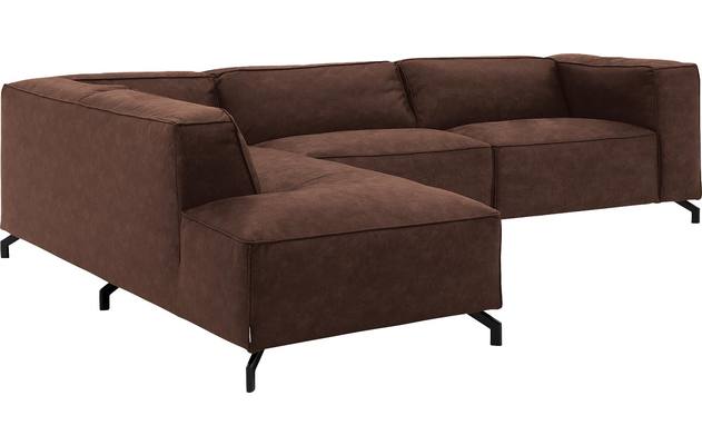 Goossens hoeksalon calvin bruin micro leer - 8190321-631-03