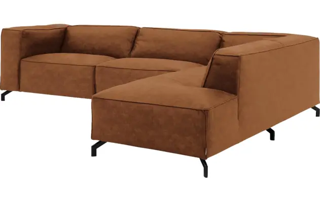 Goossens hoeksalon calvin bruin micro leer - 8190321-633-03-gespiegeld