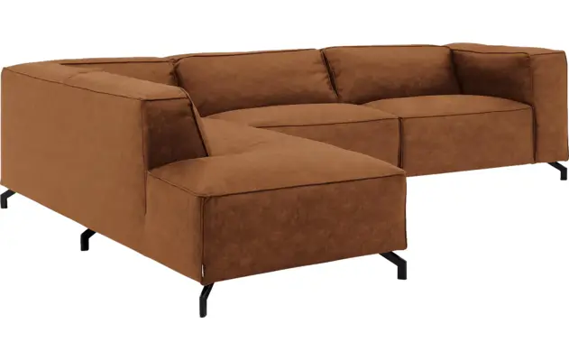 Goossens hoeksalon calvin bruin micro leer - 8190321-633-03