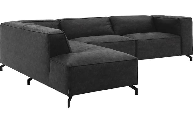 Goossens hoeksalon calvin grijs micro leer - 8190321-634-03