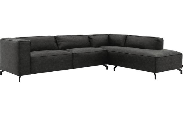 Goossens hoeksalon calvin grijs micro leer - 8190321-635-02-gespiegeld