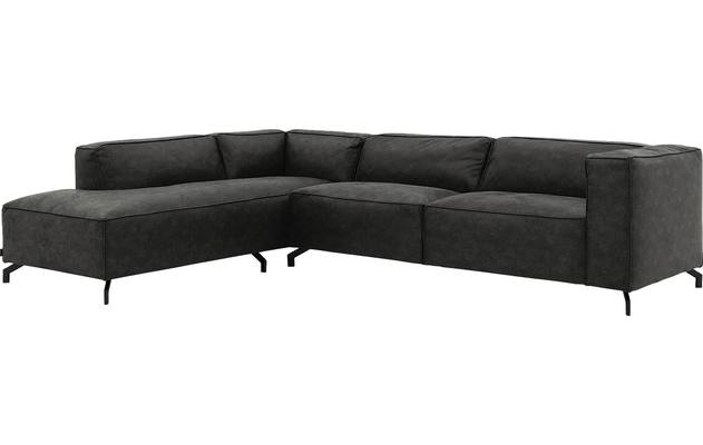 Goossens hoeksalon calvin grijs micro leer - 8190321-635-02