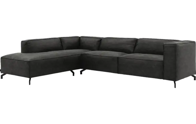 Goossens hoeksalon calvin grijs micro leer - 8190321-635-02