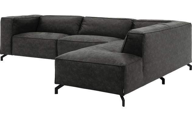 Goossens hoeksalon calvin grijs micro leer - 8190321-635-03-gespiegeld