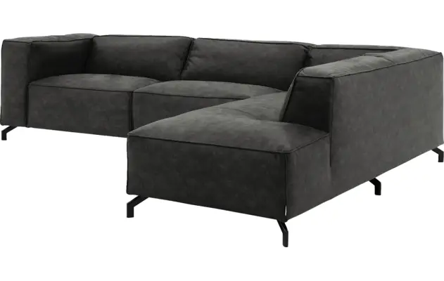 Goossens hoeksalon calvin grijs micro leer - 8190321-635-03-gespiegeld