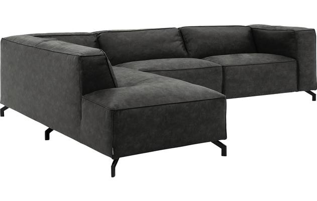Goossens hoeksalon calvin grijs micro leer - 8190321-635-03
