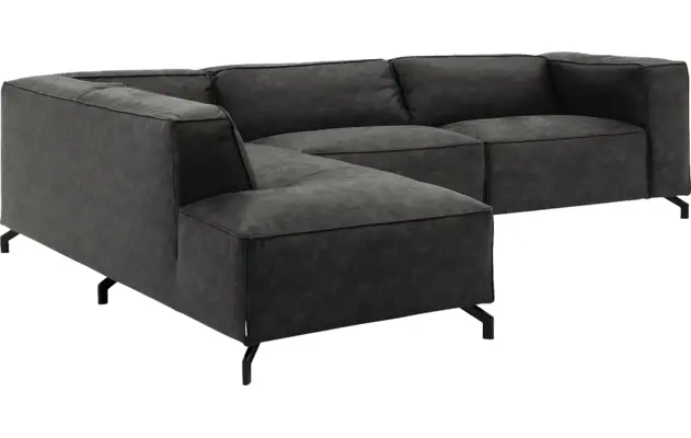 Goossens hoeksalon calvin grijs micro leer - 8190321-635-03