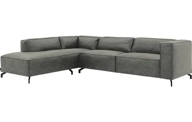 Goossens hoeksalon calvin grijs micro leer - 8190321-636-02