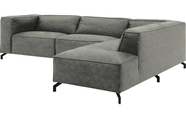 Goossens hoeksalon calvin grijs micro leer - 8190321-636-03-gespiegeld