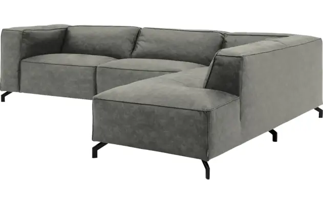 Goossens hoeksalon calvin grijs micro leer - 8190321-636-03-gespiegeld