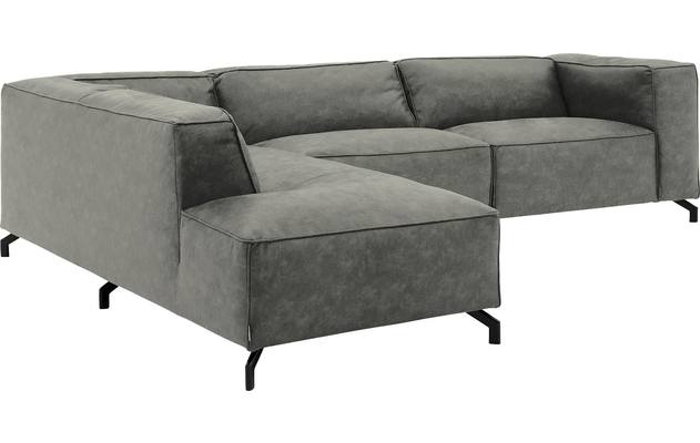 Goossens hoeksalon calvin grijs micro leer - 8190321-636-03