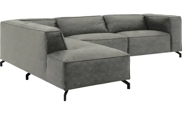 Goossens hoeksalon calvin grijs micro leer - 8190321-636-03